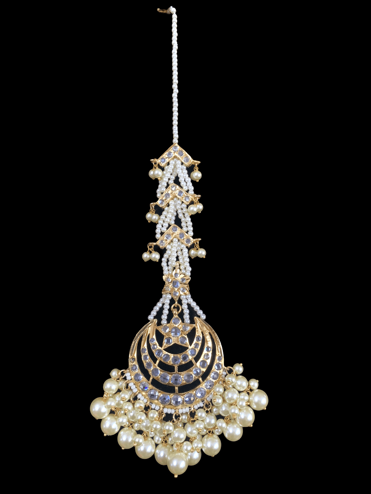 DJET38 Tahura earrings tika in pearls  ( READY TO SHIP )