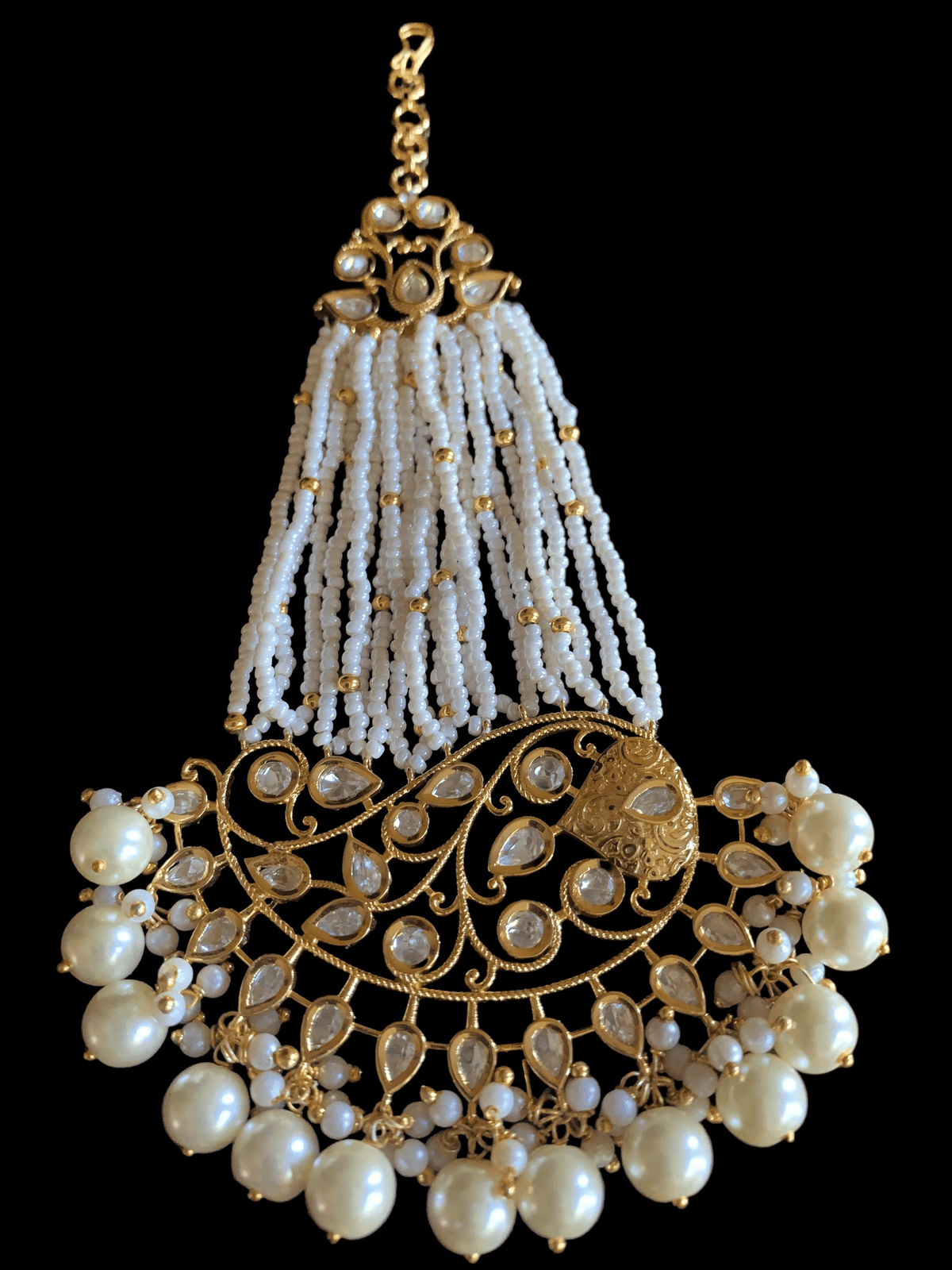DJHR29  polki jhoomar - pearls     ( READY TO SHIP )