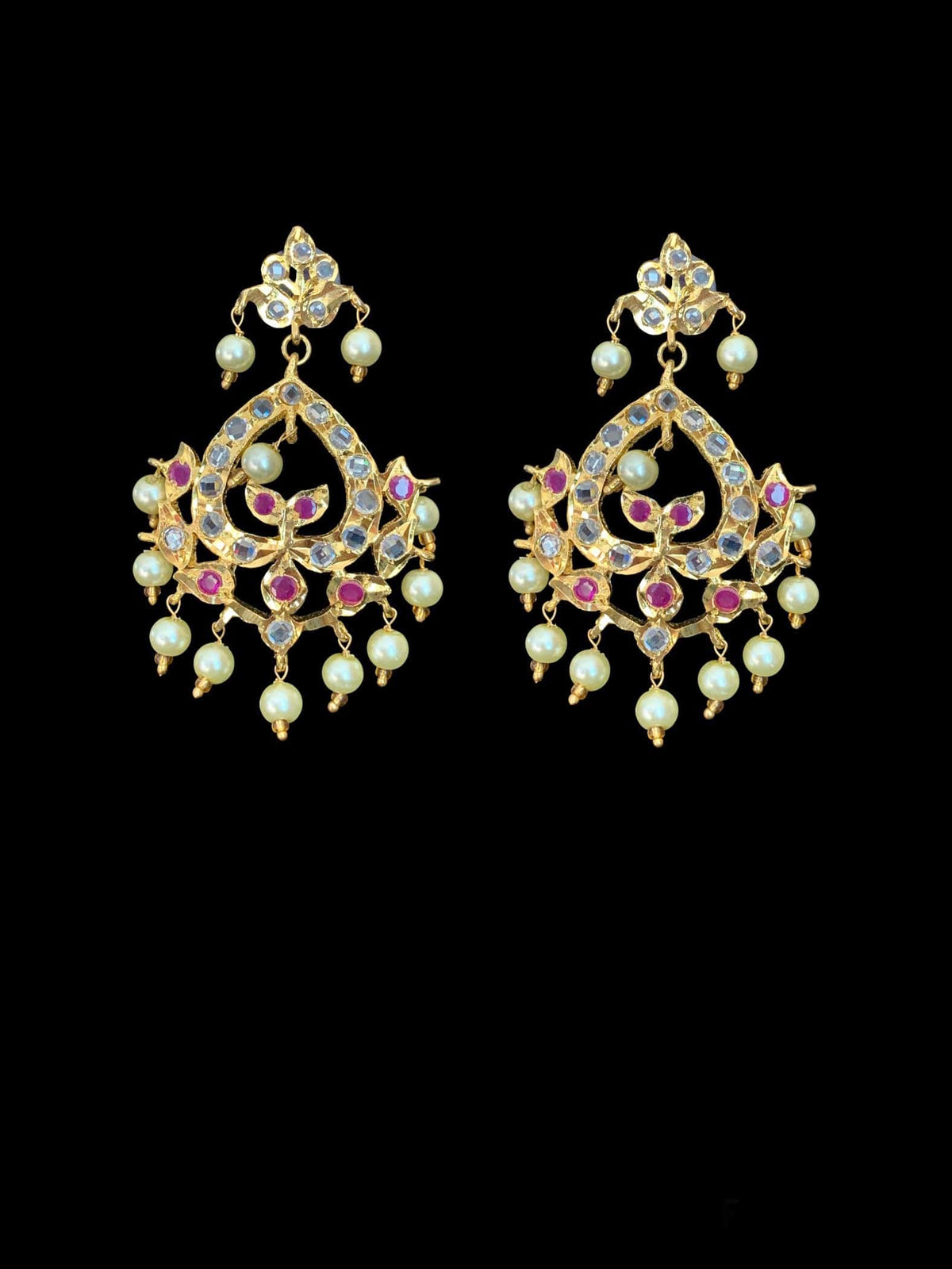 PS484 Diana ruby Hyderabad pendant set with Chandbali( READY TO SHIP)