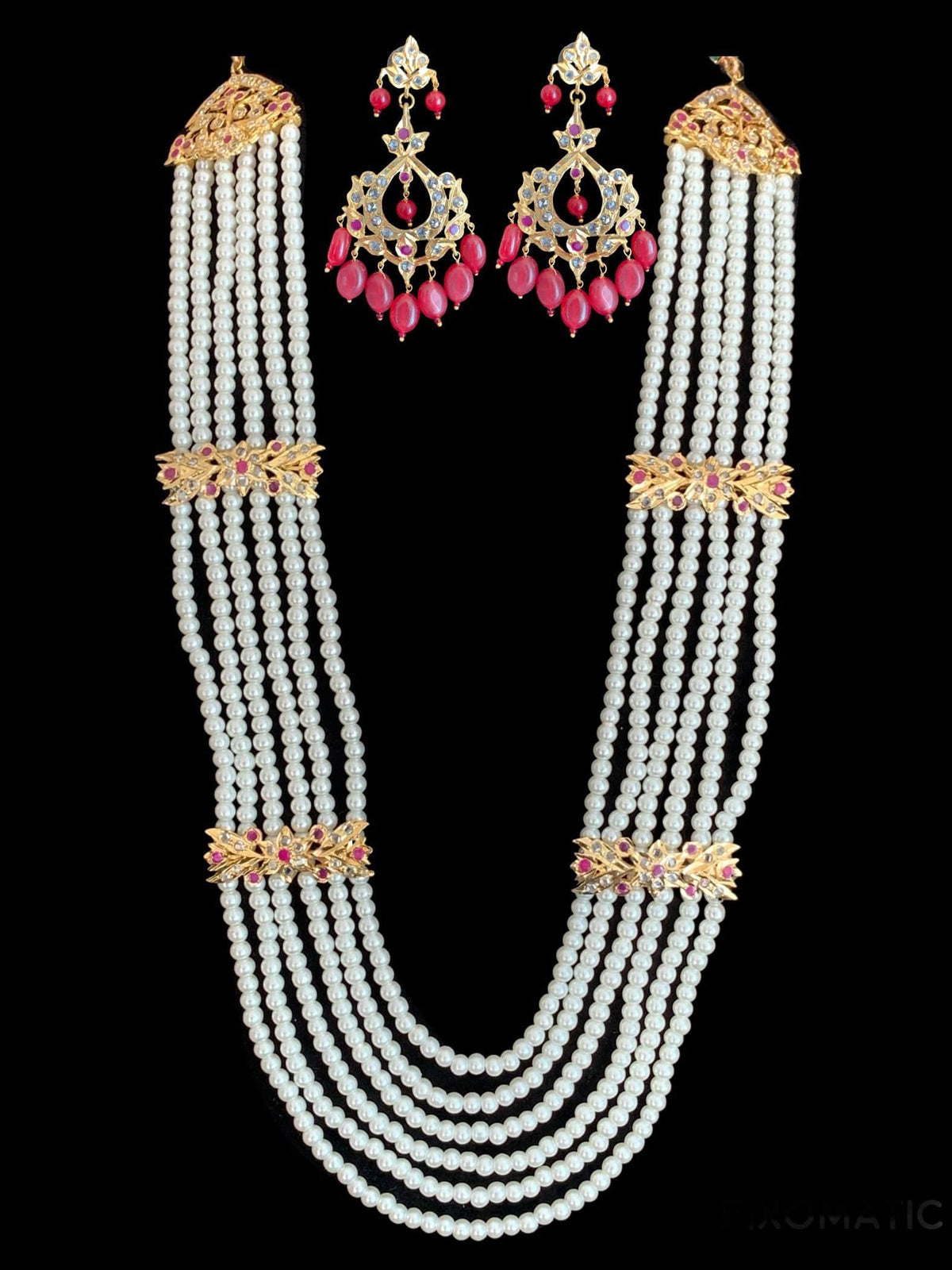 LN66 Laura hyderbadi pearl haar with earrings ( READY TO SHIP)