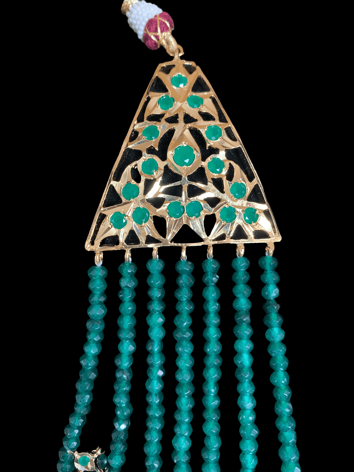 SAT29 Insia bridal satlada in green  beads ( SHIPS IN 4 WEEKS )