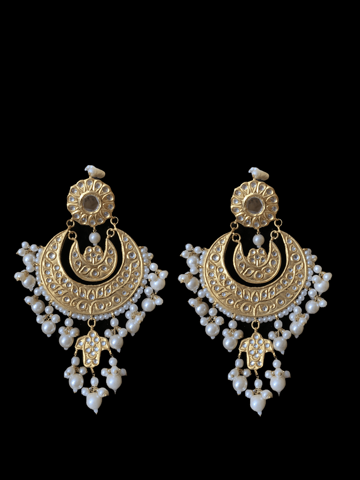 DER151  Madiha Kundan chandbali ( READY TO SHIP )