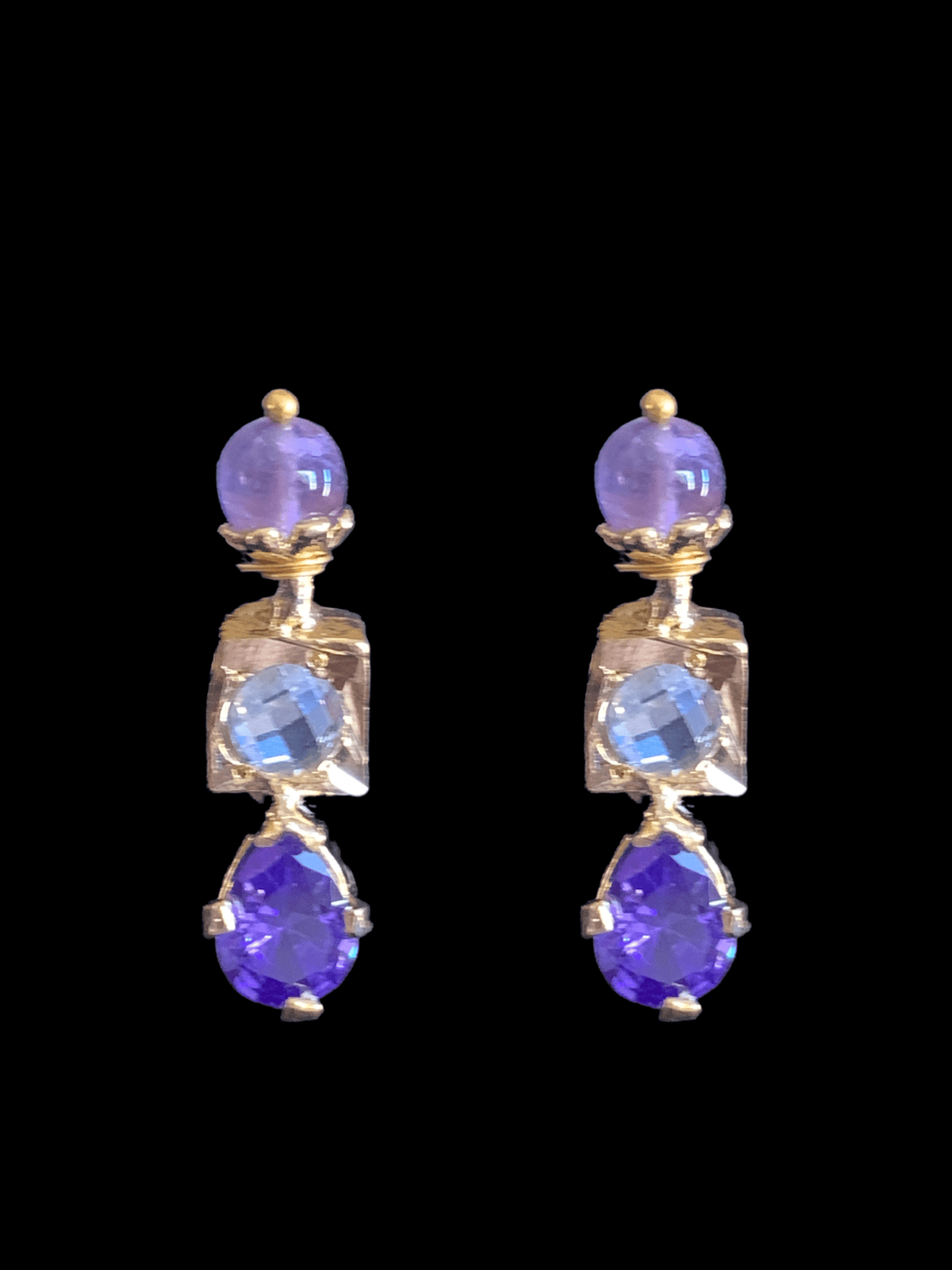NS253 Kiara neckalce set in amethyst   ( SHIPS IN 4 WEEKS )
