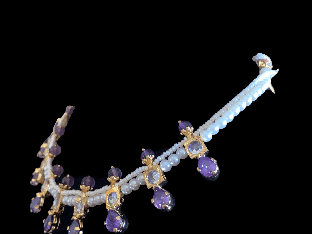 NS253 Kiara neckalce set in amethyst   ( SHIPS IN 4 WEEKS )