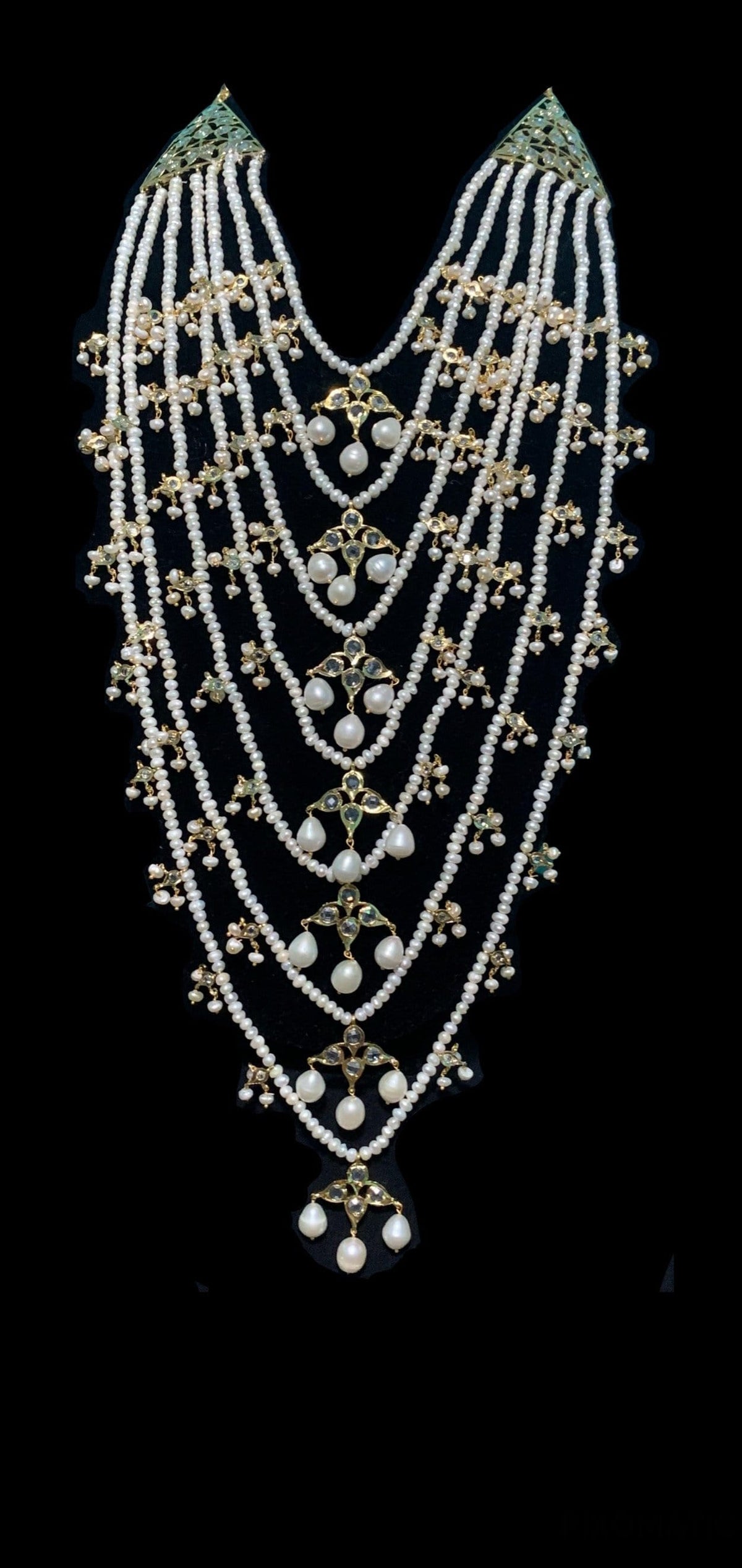 SAT13 Tameem Hyderabadi satlada in fresh water pearls (READY TO SHIP )