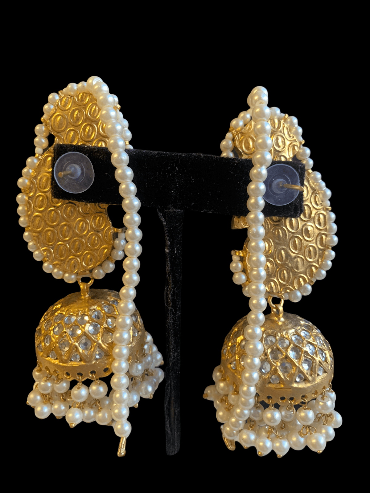 DER158 Samana kundan jhumka ( READY TO SHIP  )