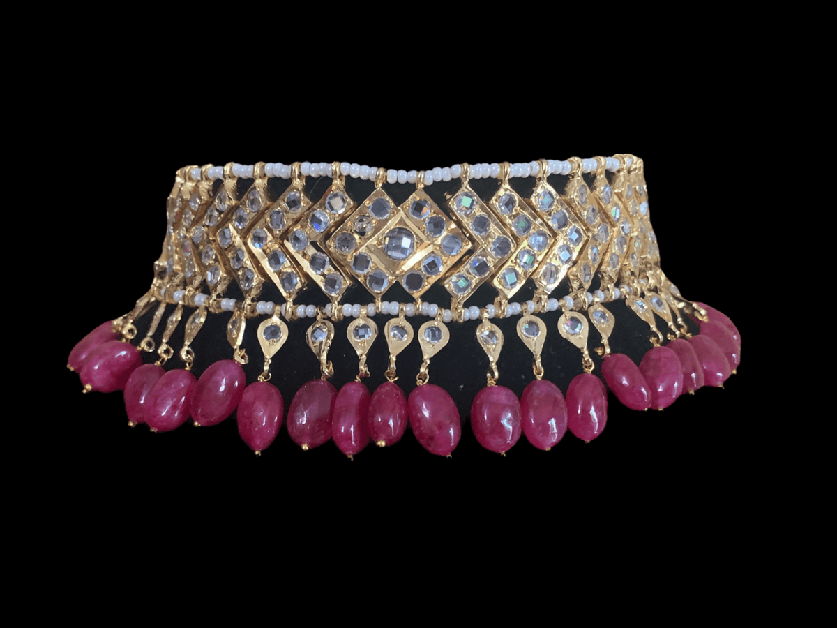 C84 MAHIRA v set in ruby beads (SHIPS IN 3 WEEKS )