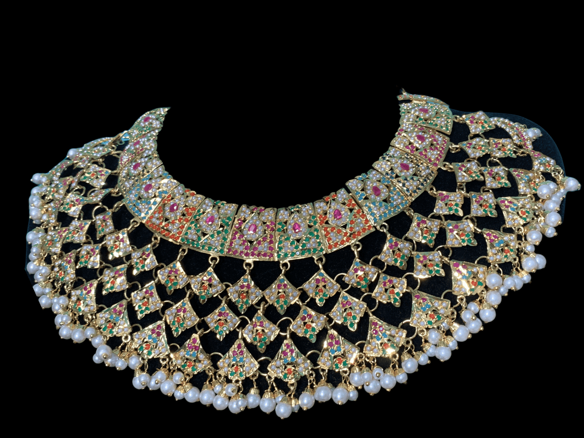 BR91 Hunza Navratan  jadau bridal set   ( READY TO SHIP )