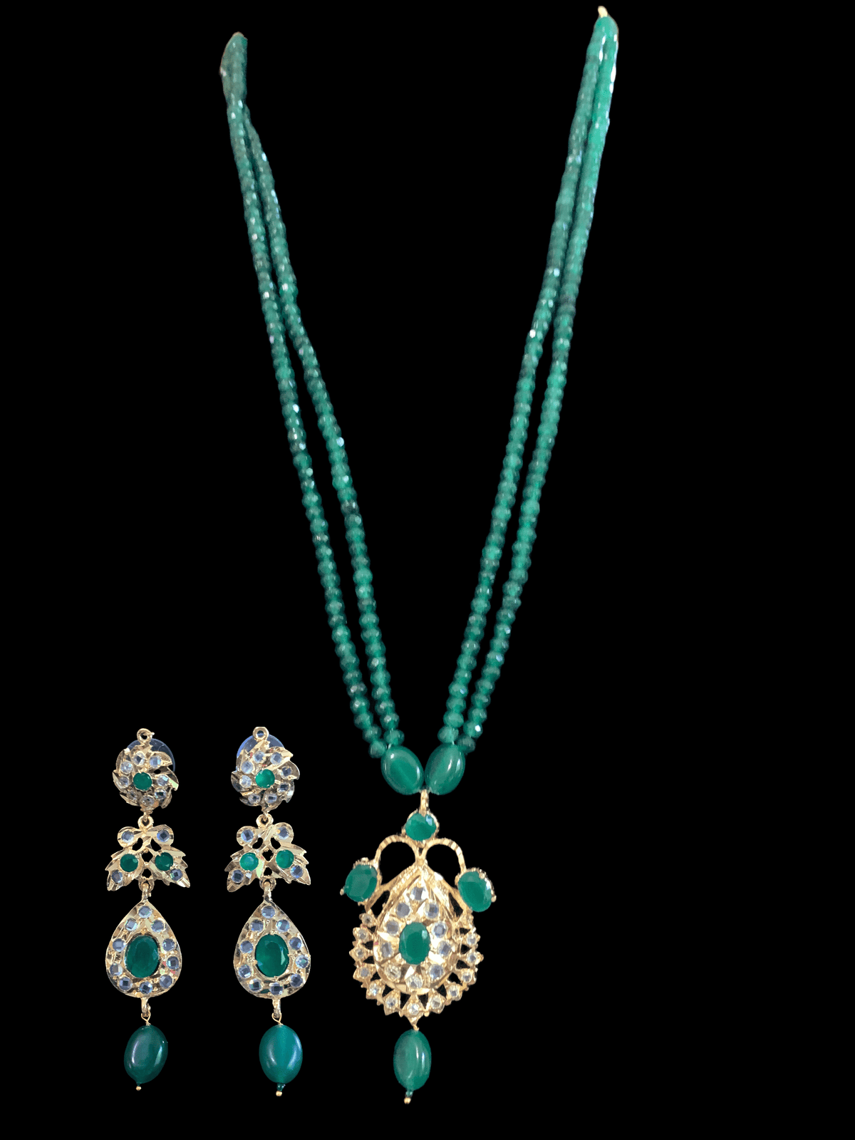PS441 Jugni in green   beads ( READY TO SHIP )