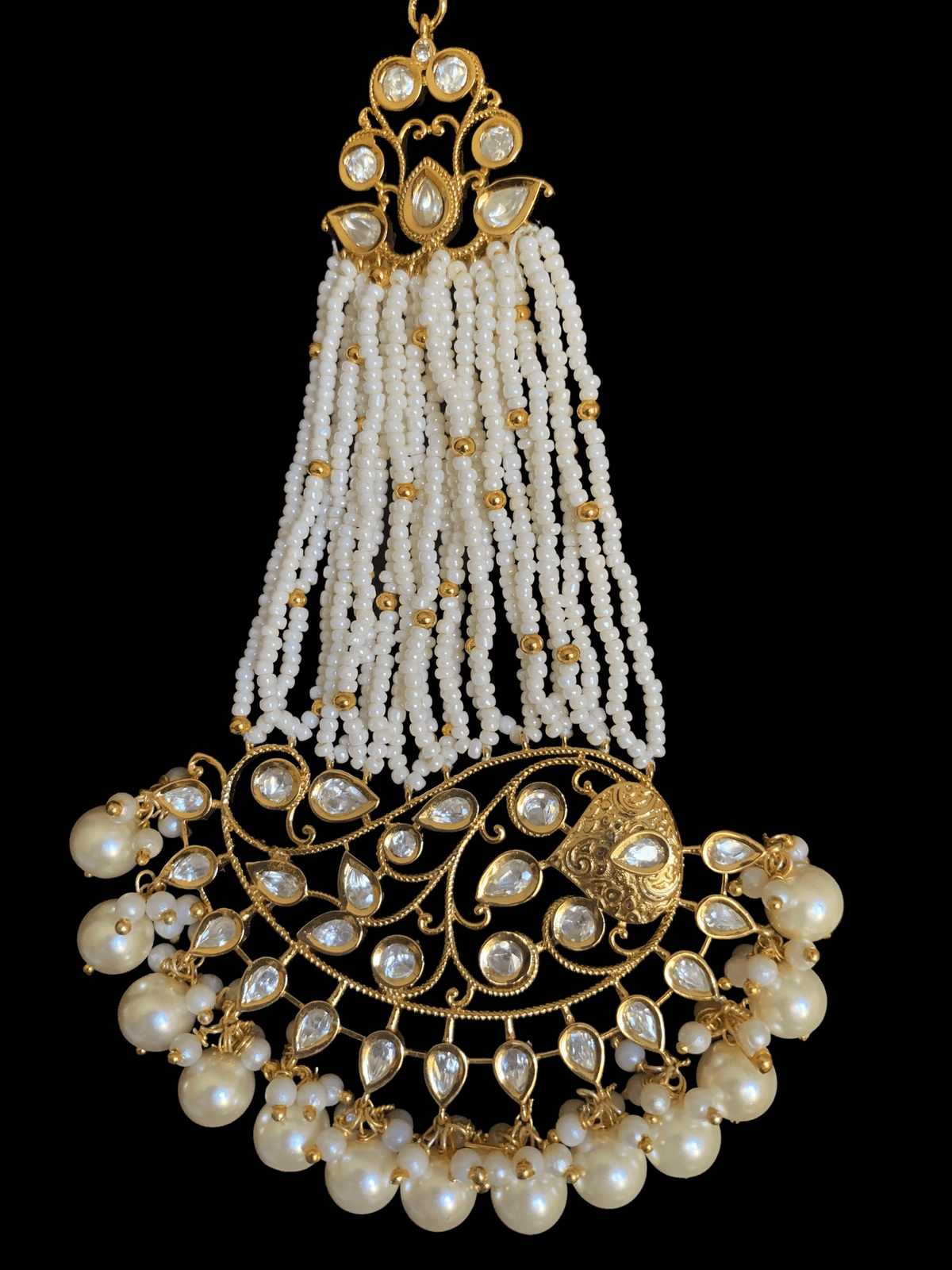 DJHR29  polki jhoomar - pearls     ( READY TO SHIP )