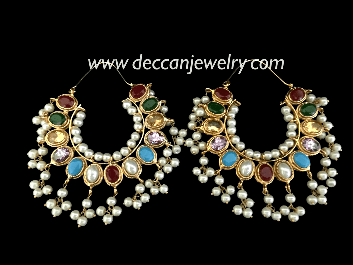 DER26 navratan chandbali  ( READY TO SHIP )