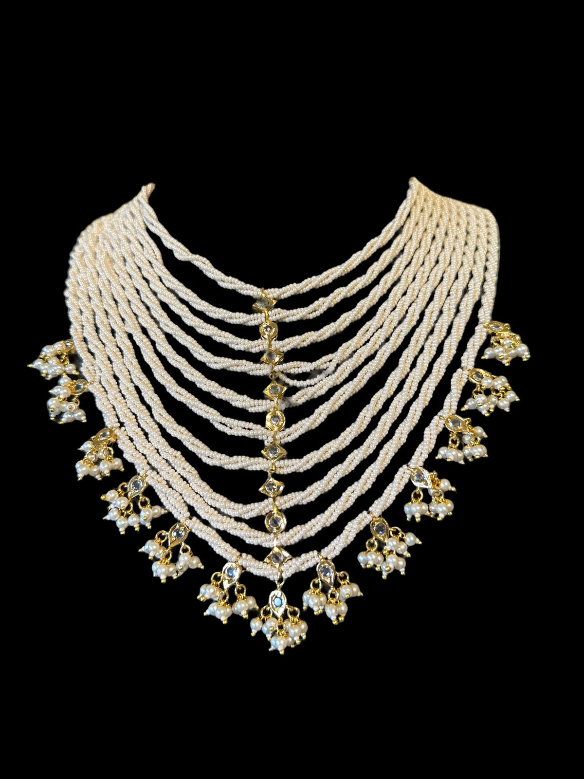 DNS10 Mala pearl necklace with jhumka ( SHIPS IN 4 WEEKS )