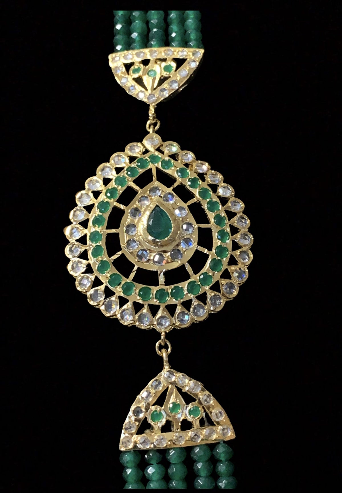 Nadine long hyderabadi rani haar ( green) ( READY TO SHIP )
