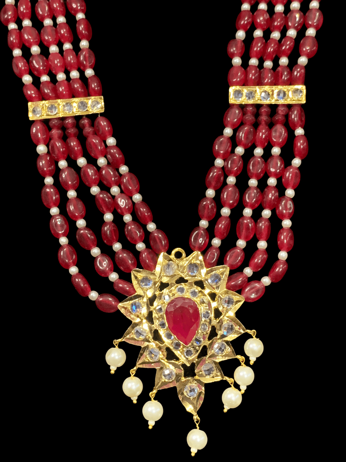 LN152 Erica Rani haar in ruby beads ( READY To SHIP )