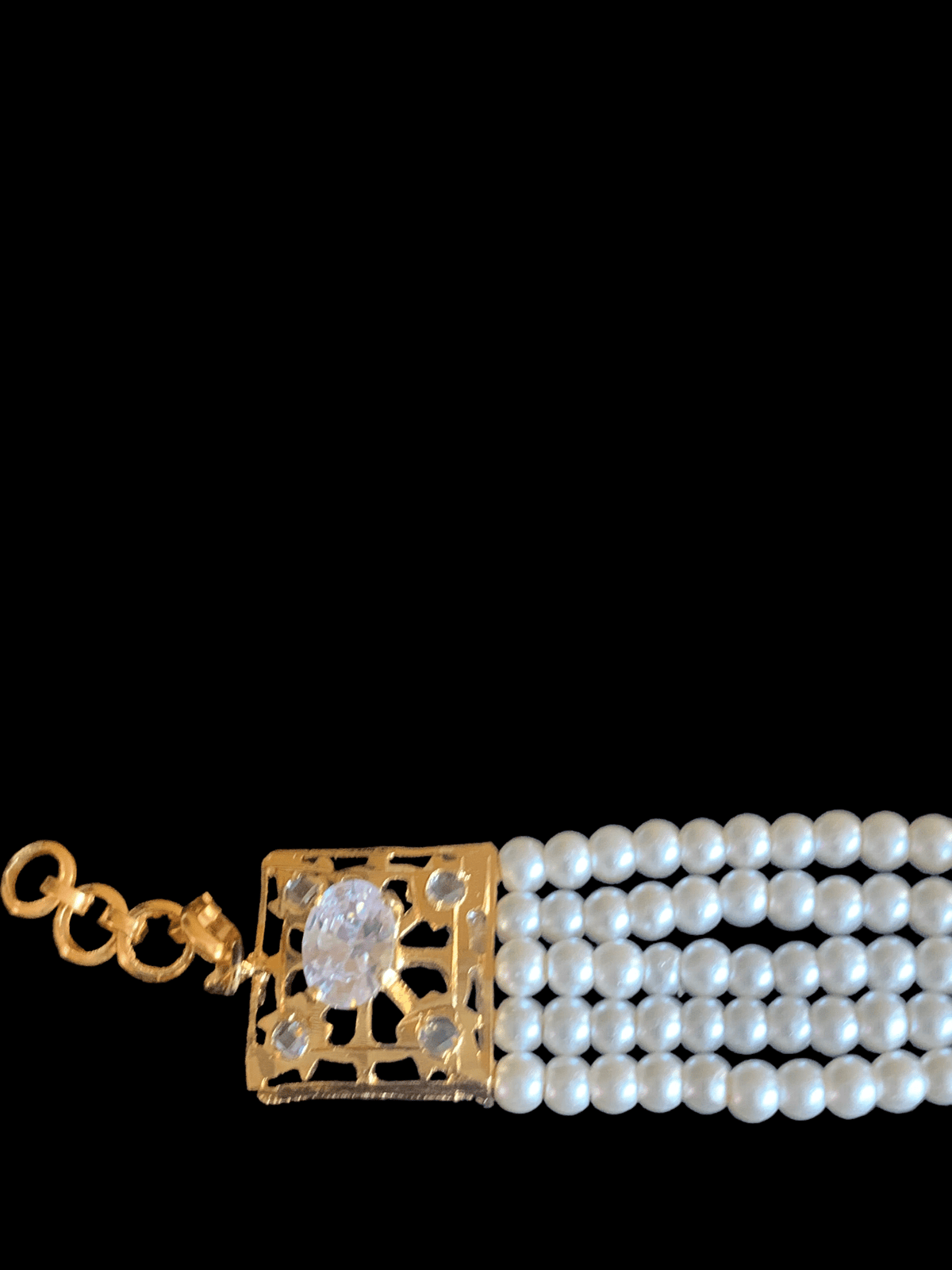HP2 Nihala Hyderabadi haath Phool in pearls ( READY TO SHIP )