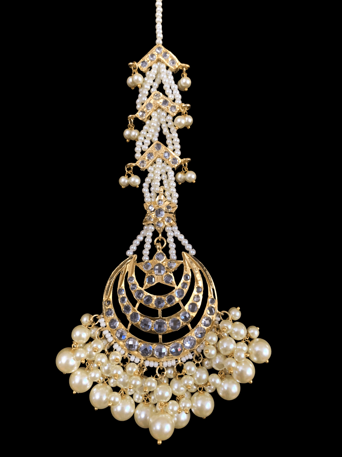 DJET38 Tahura earrings tika in pearls  ( READY TO SHIP )