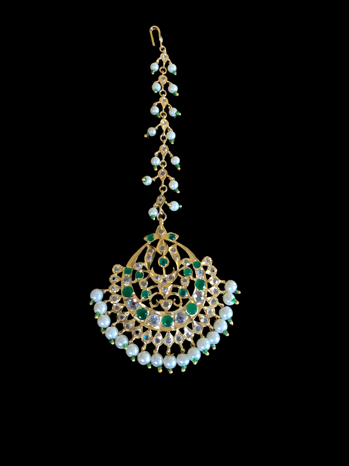 JTK32 Hira jhoomar tikka in green ( SHIPS IN 2 WEEKS )