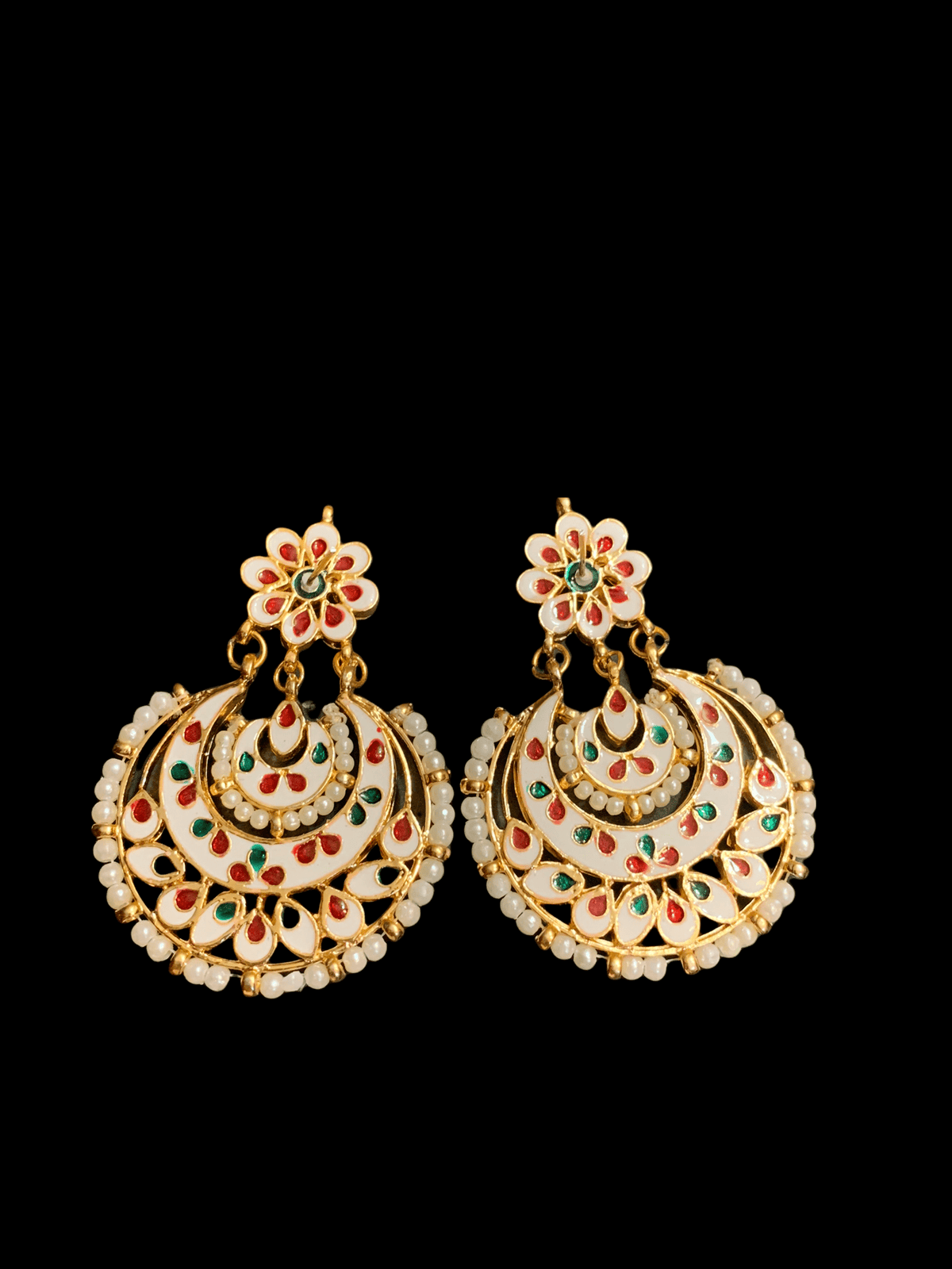 DER20 Ruhina Gold-Plated Kundan Chandbali Earrings (READY TO SHIP)