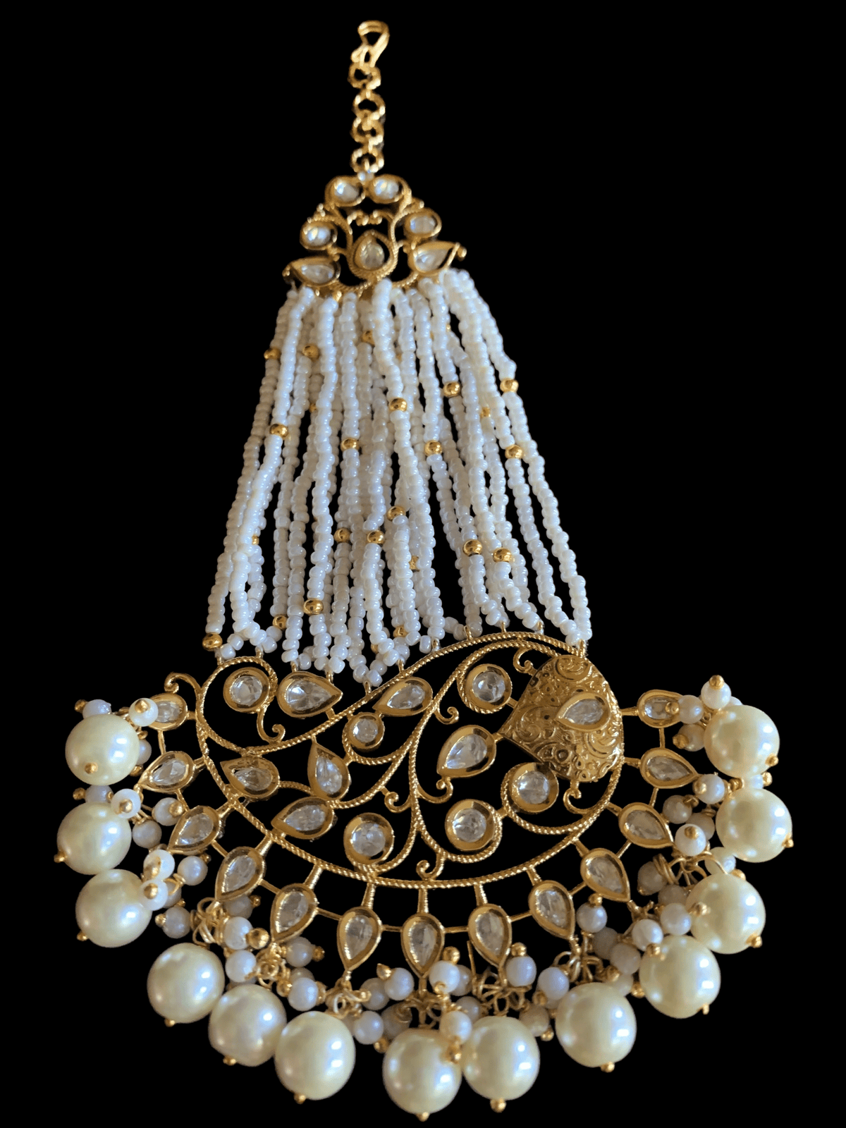 DJHR29  polki jhoomar - pearls     ( READY TO SHIP )