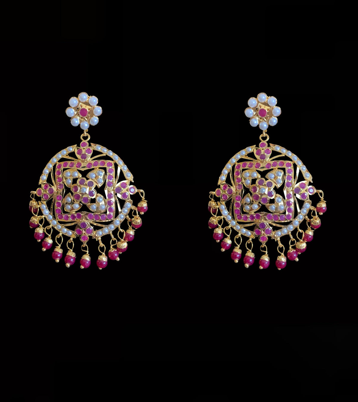 NS189 Ruchika  necklace set in red ( READY TO SHIP )