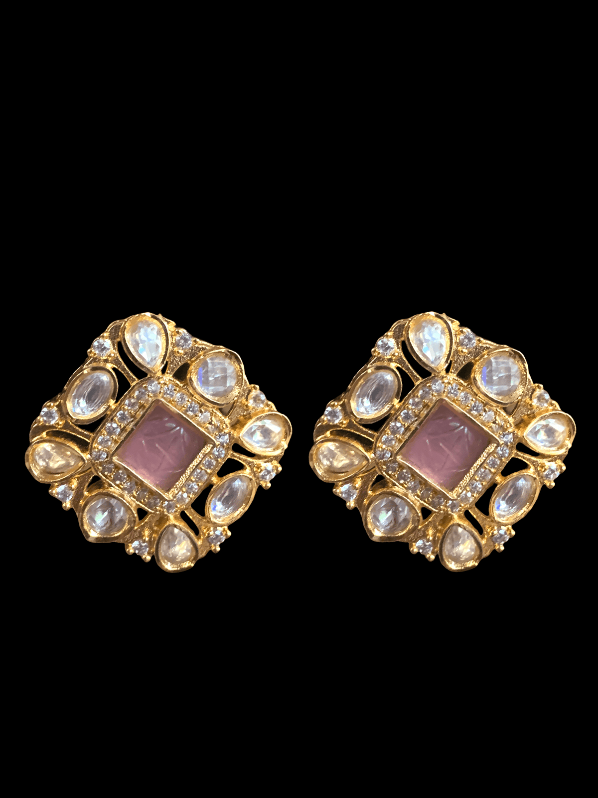 ET524  Gold plated polki tops ( READY TO SHIP)