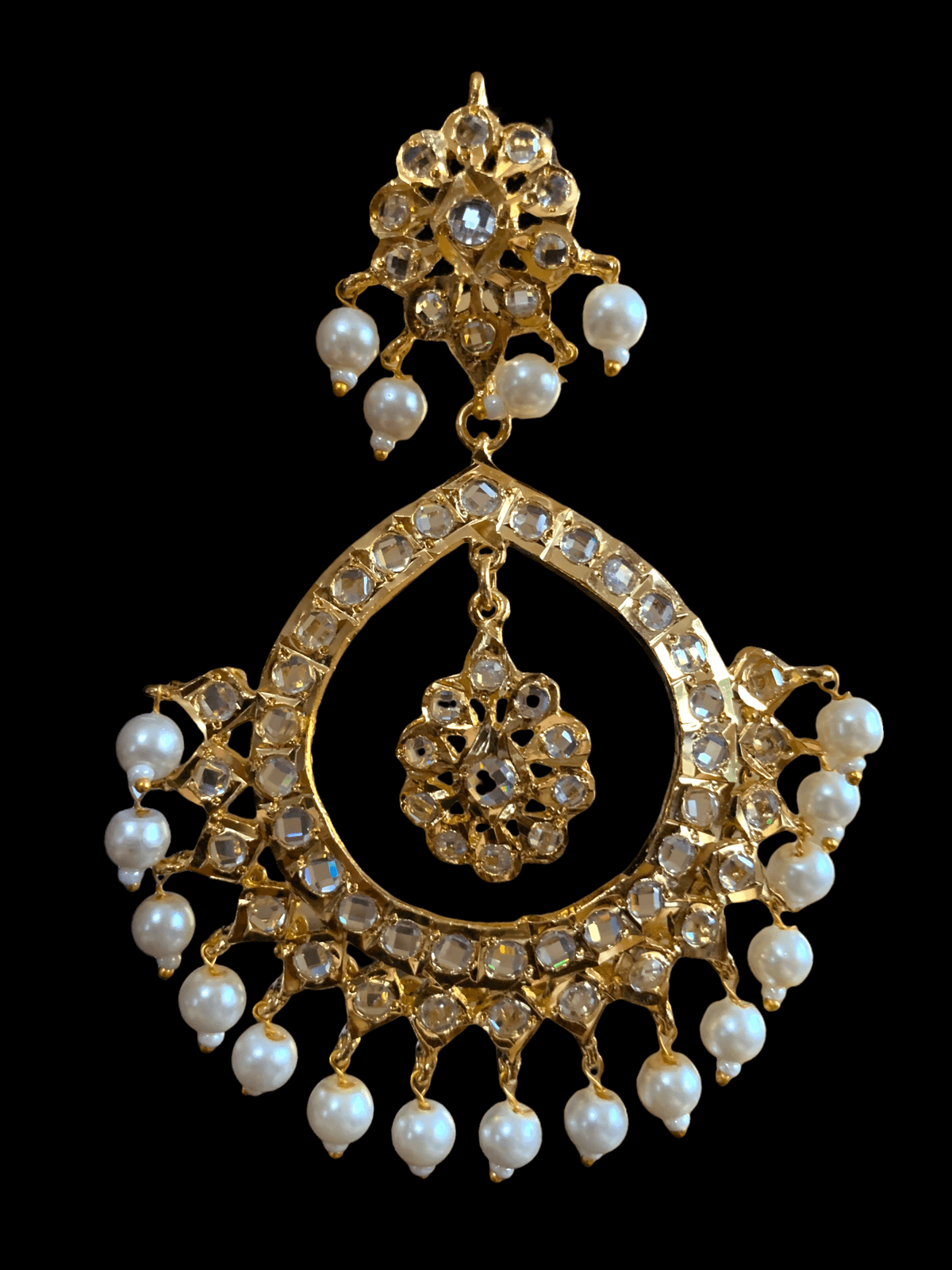 DER330  Alvira large chandbali (  READY TO SHIP )