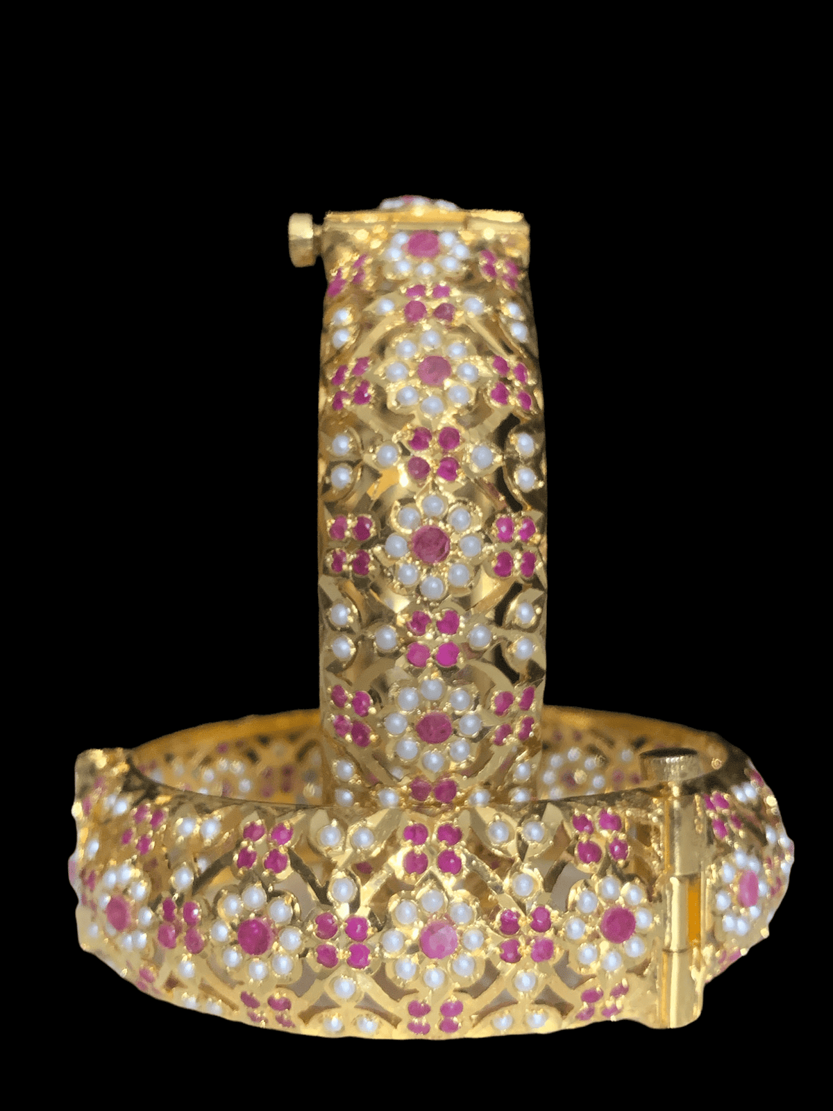 B8 Shibra bangles in ruby  one pair   ( READY TO SHIP )