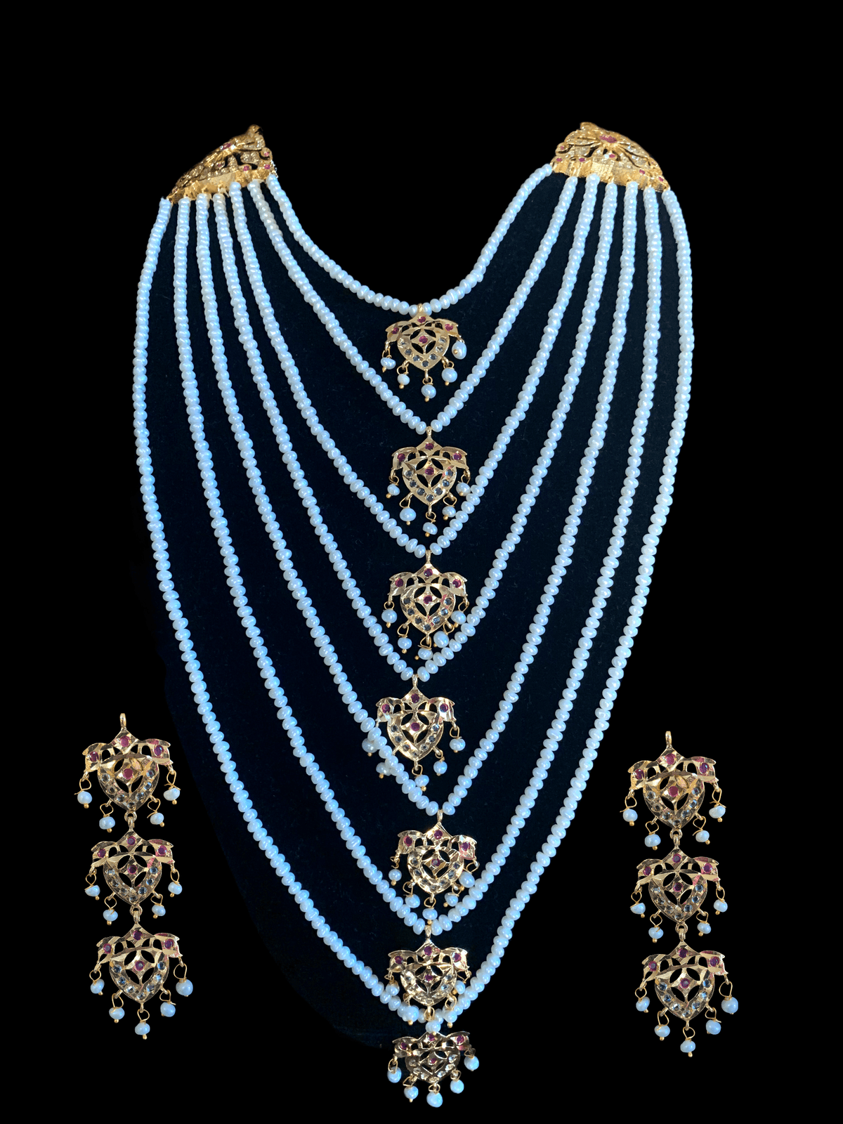 SAT7 Talia  satlada in fresh water pearls - ruby (READY TO SHIP)