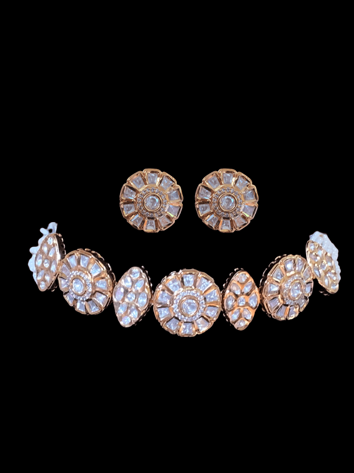 C101 gold plated polki choker ( READY TO SHIP)