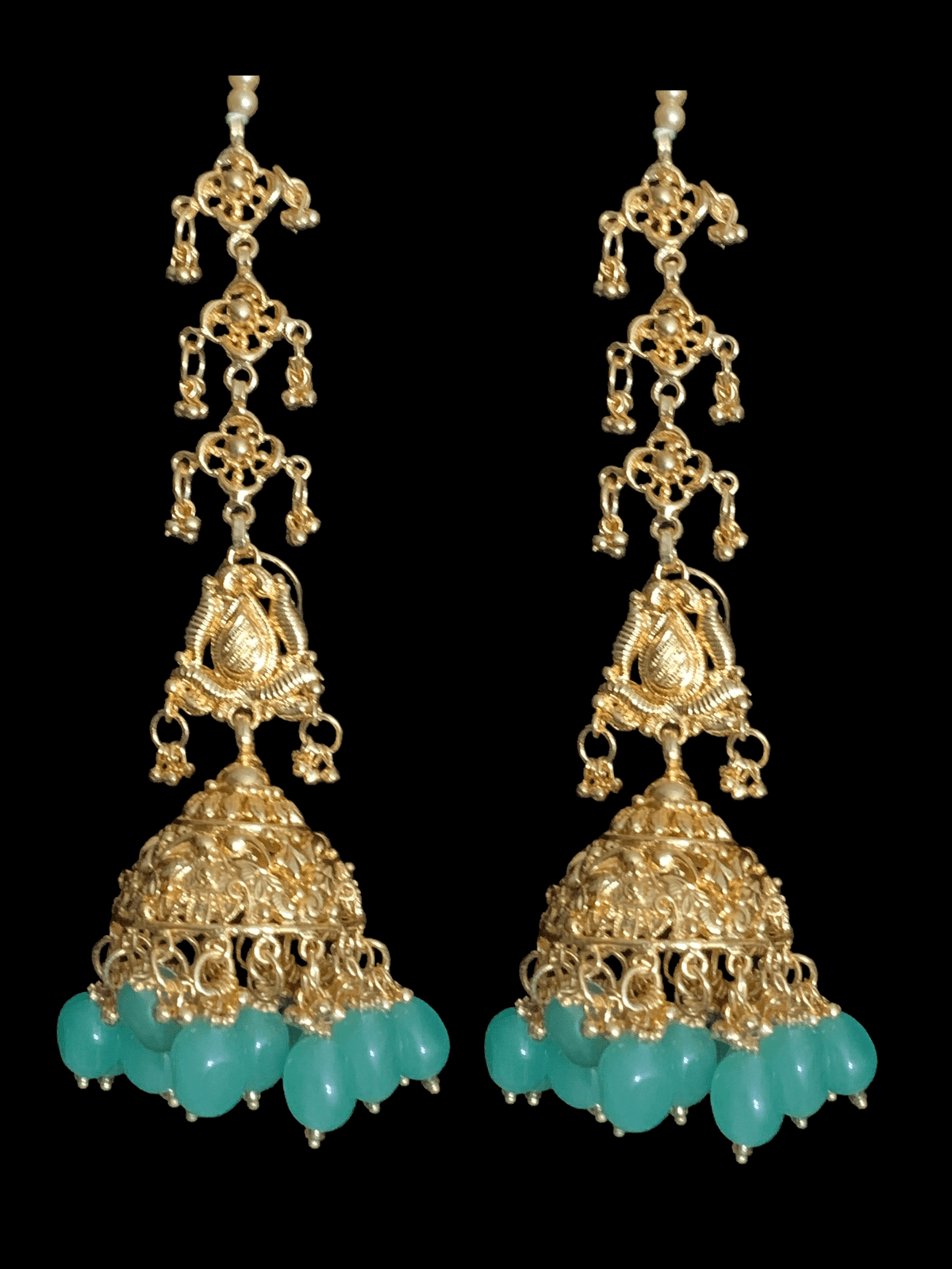 DER323 Sadhna Jhumk Earrings | Handcrafted gold plated earrings  (Ready-to-Ship)