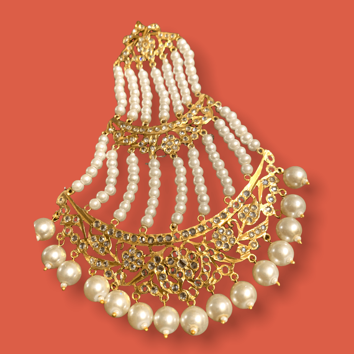DJHR19  Insia Hyderabadi jhoomar in pearls ( READY TO SHIP  )