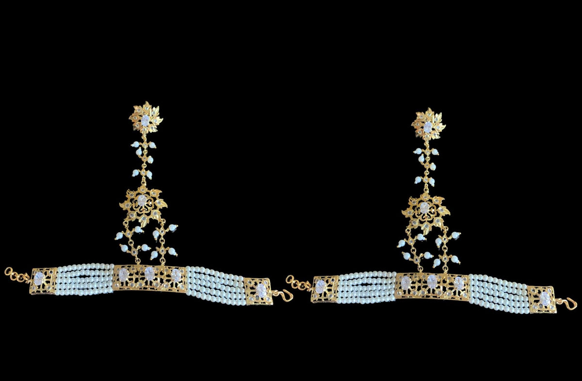 HP2 Nihala Hyderabadi haath Phool in pearls ( READY TO SHIP )