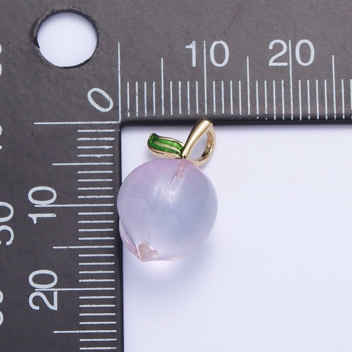 Iridescent Purple Glass Bead Nature Fruit Charm Pendant For Jewelry Making | X-187