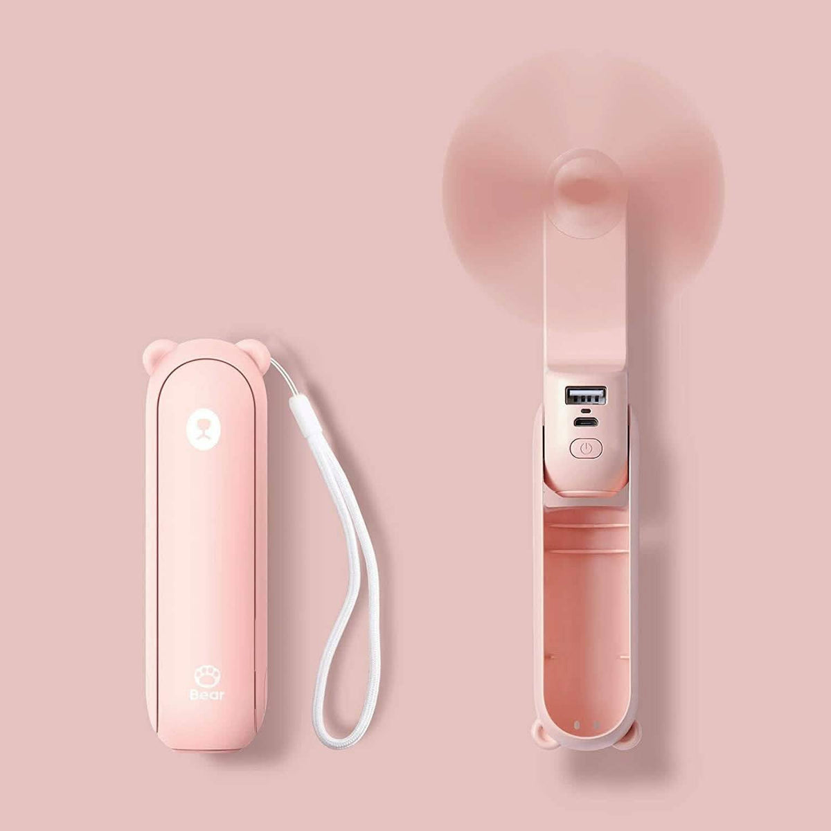 JISULIFE 3-in-1 Portable Small Pocket Fan with Power Bank
