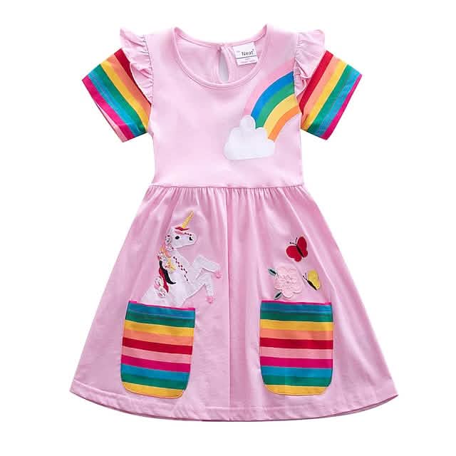 Kids Little Girls' Knee-length Short Sleeve Dress