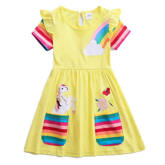 Kids Little Girls' Knee-length Short Sleeve Dress