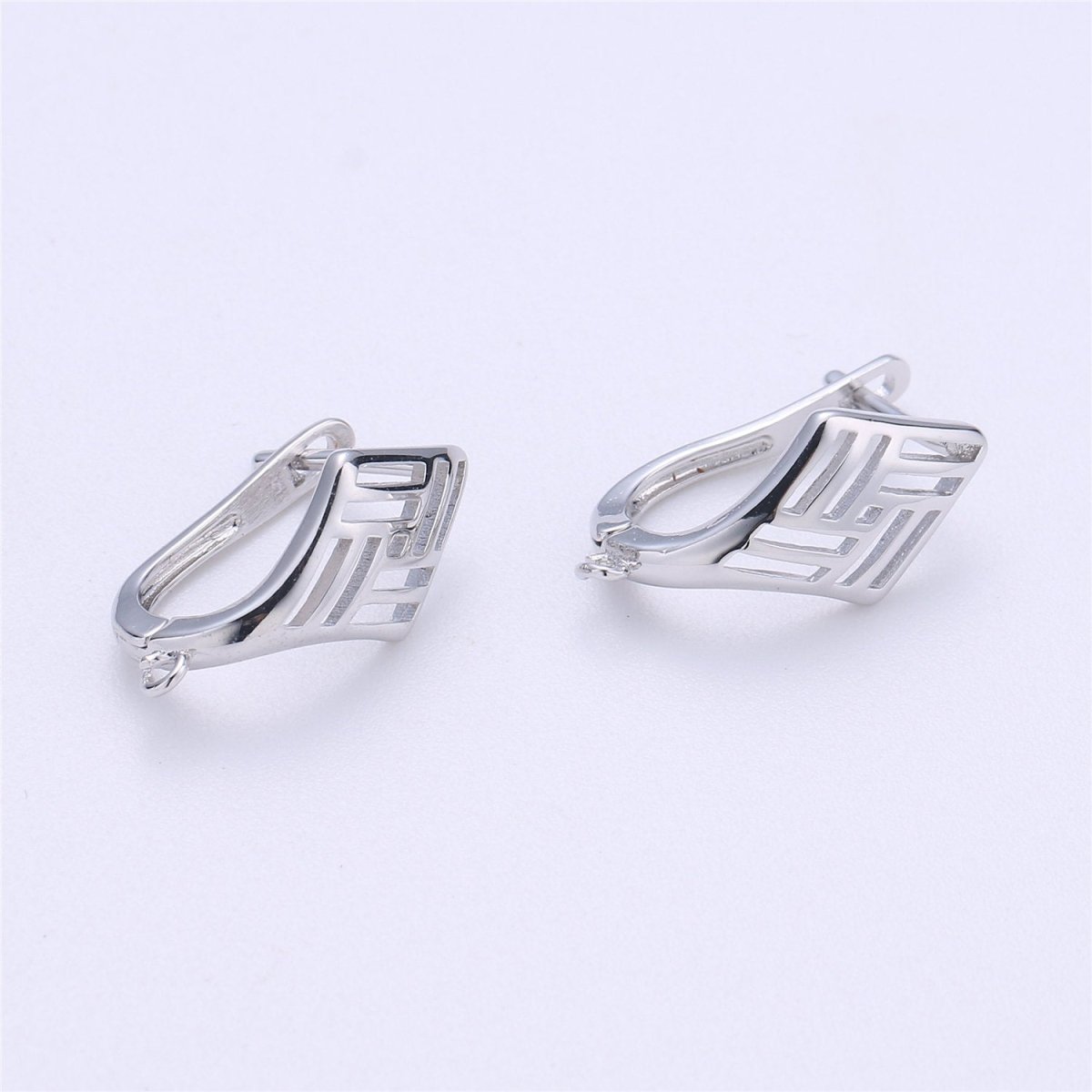 Lever Back One Touch Earring for jewelry Making Earring supplies in Rhodium Plated lead nickel free K-282