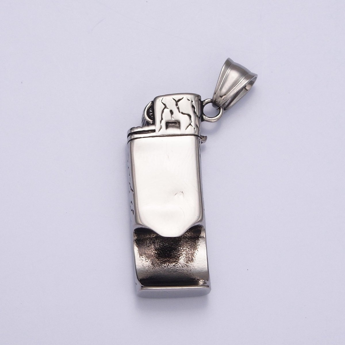 Lighter Pendant Necklace, Silver Lighter Charm Necklace for Men Jewelry X-640