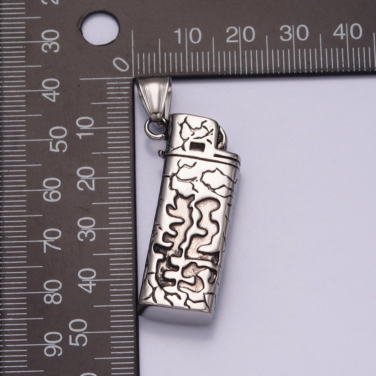 Lighter Pendant Necklace, Silver Lighter Charm Necklace for Men Jewelry X-640