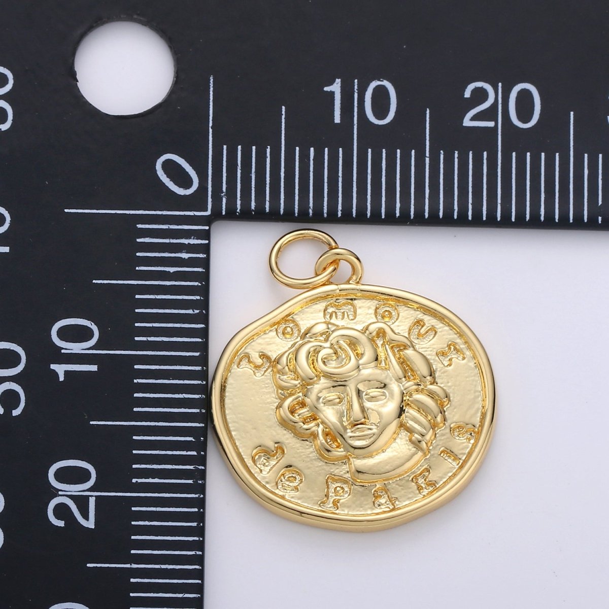 Lomoui de Paris Gold Rustic Coin Gold Filled Charm - D-514