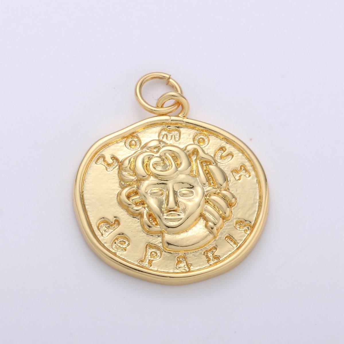 Lomoui de Paris Gold Rustic Coin Gold Filled Charm - D-514