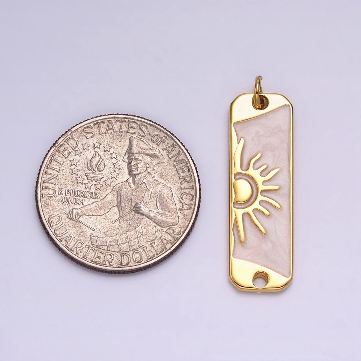 Long Bar Sun Charm Silver Gold Sun Rise Good Morning Earth Day Necklace Pendant AC581 AC582 AC583 AC584