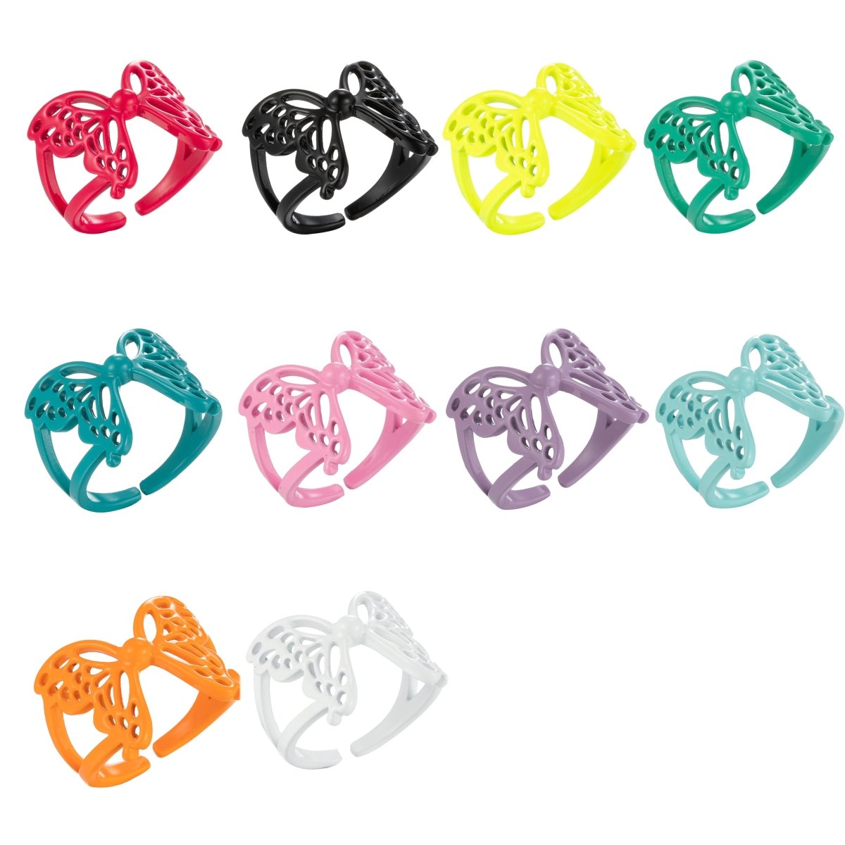 Mariposa Butterfly Ring Enamel Statement Jewelry Open Adjustable Ring Y2K Colorful Ring