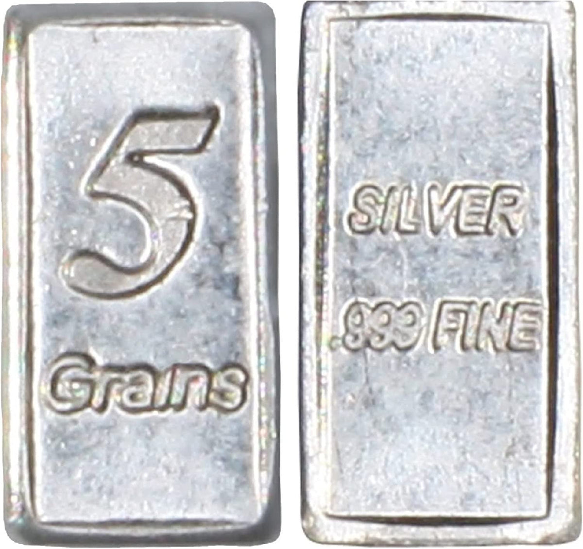 Lot of 10-5 Grain Solid Silver .999 Pure Fine Bars Precious Metals 1 Gram of Silver in Total