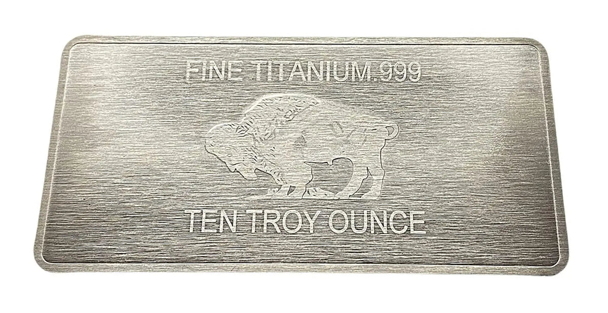 10-10 Ounce OZ 999 Fine Solid Titanium Precious Metal American Buffalo Bar Ingot Bullion Ti Element Chemistry Proof Mint Coin (Copy)