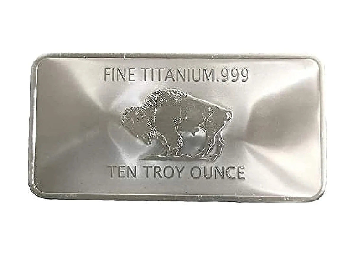 10-10 Ounce OZ 999 Fine Solid Titanium Precious Metal American Buffalo Bar Ingot Bullion Ti Element Chemistry Proof Mint Coin (Copy)