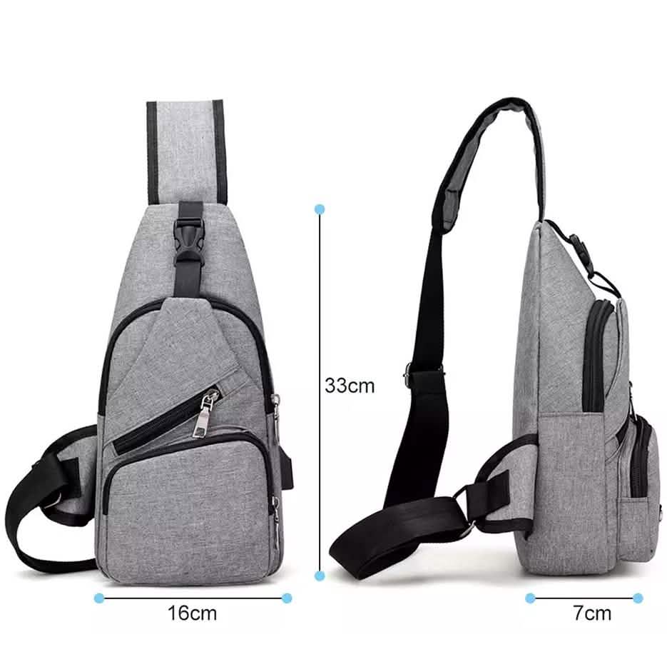 Men Women Crossbody Shoulder Bag with USB Port