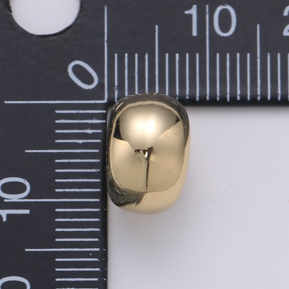 Metal Beads - Large Hole Beads - Gold Beads - Beads For Bracelet Leather - Tibetan Beads - 12x8mm - 6mm Hole B-374