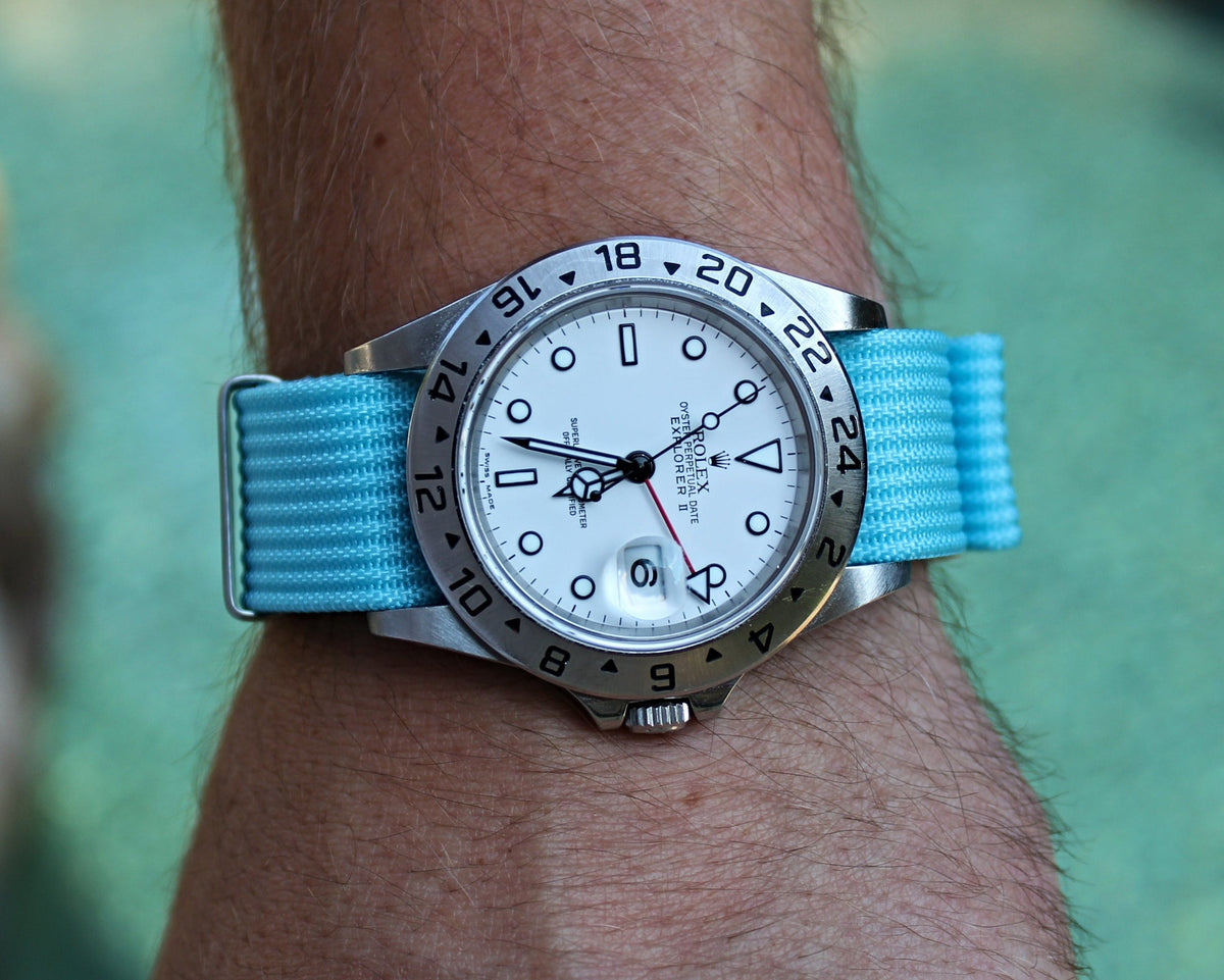 Miami Blue Woven Nylon Strap 22mm