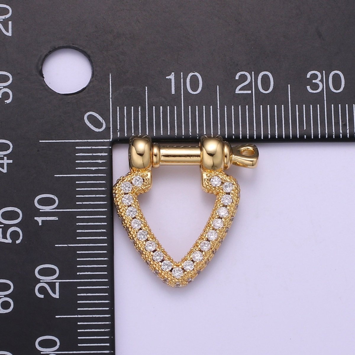 Micor pave Clasp Gold Filled Screw clasp lock, Anchor Shackle, Gold Triangle Cz Bracelet Necklace Clasp Sailor Bracelet Clasp Supply L-260